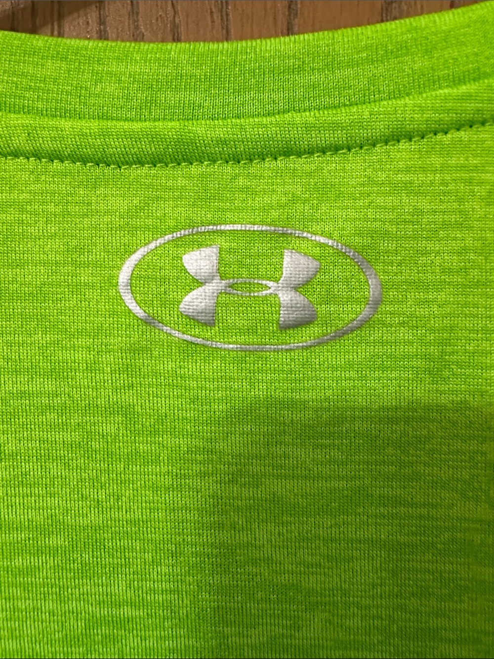 Under Armour Women's Neon Green V-Neck Short Sleeve Tee - Picture 4 of 5